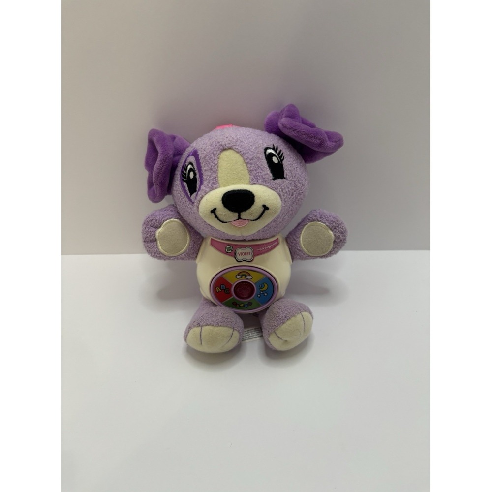 Leap Frog Sing & Snuggle Violet Purple Puppy Musical Interactive Plush Toy WORKS